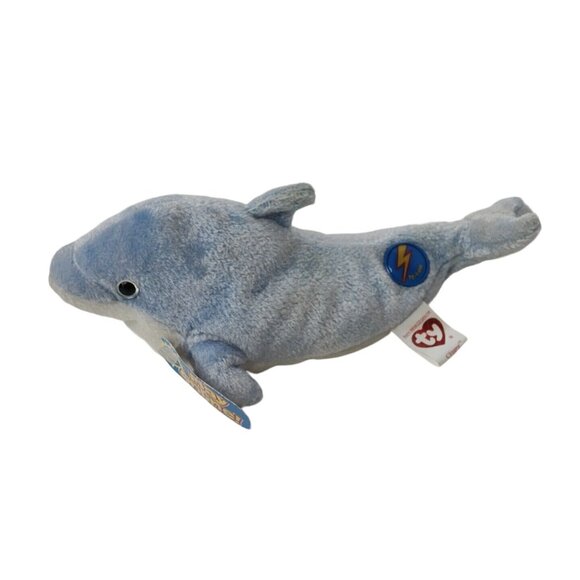 Ty Beanie Babies 2.0 Clipper The Dolphin Stuffed Animal Plush Toy with Hang Tags - Picture 2 of 8